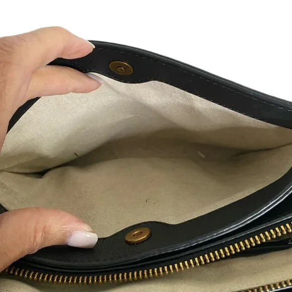 Botkier Black Leather Small Cross Body Purse Minimalist Office Professional Y2K - Picture 4 of 11